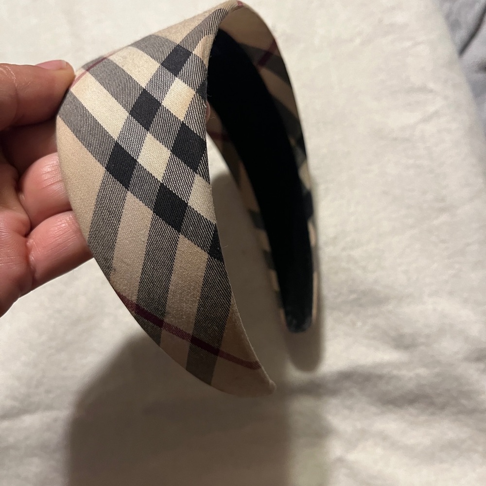 Burberry Beige and Black Check Headband